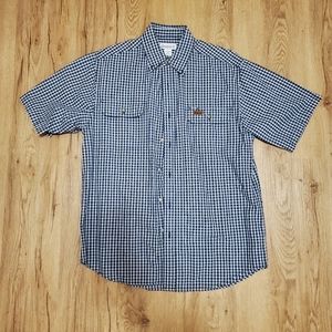 Carhartt Short Sleeve Plaid Button Blue Shirt M